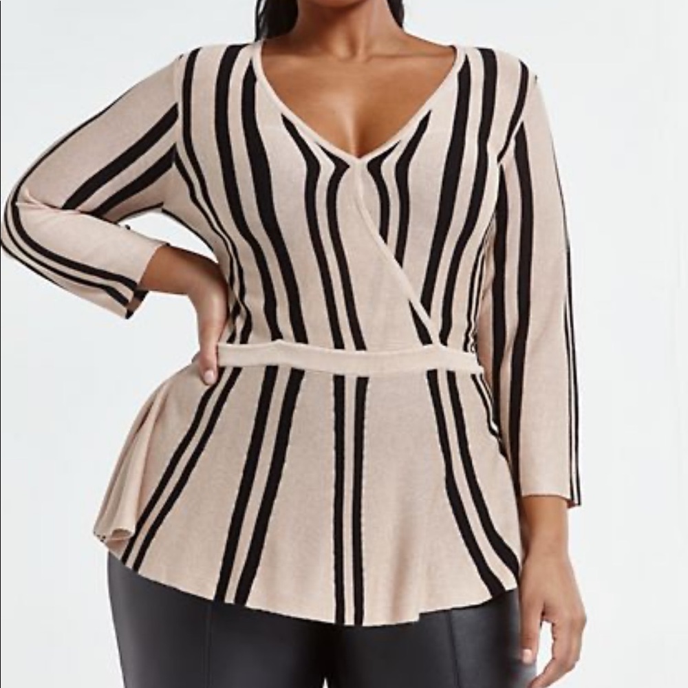 Fashion to Figure Beige and Black Striped Sweater